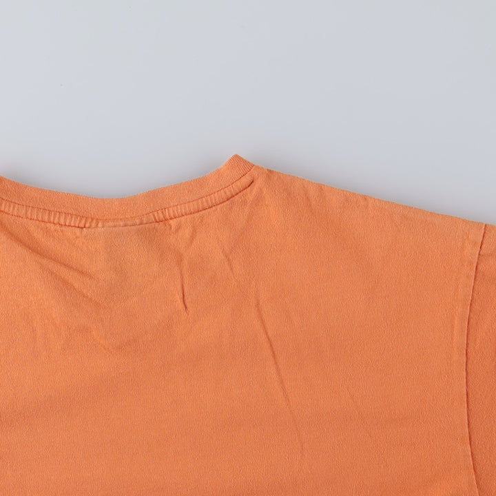 Ralph Lauren POLO by Ralph Lauren V-neck short-sleeved T-shirt with a single logo, men's size M (approx.) cotton orange type Vintage Second Hand