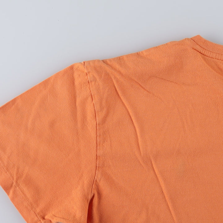 Ralph Lauren POLO by Ralph Lauren V-neck short-sleeved T-shirt with a single logo, men's size M (approx.) cotton orange type Vintage Second Hand