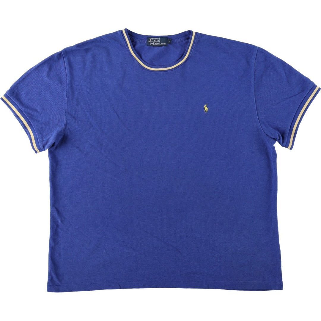 Ralph Lauren POLO by Ralph Lauren short sleeve one point logo T-shirt men's L size cotton blue type Vintage Second Hand