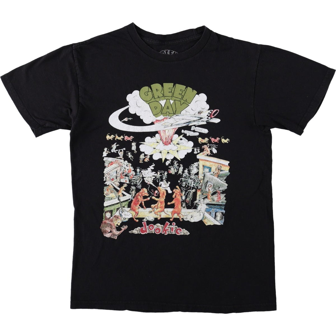 GREEN DAY Green Day Band T-shirt Band T Men's S size cotton black type Vintage Second Hand