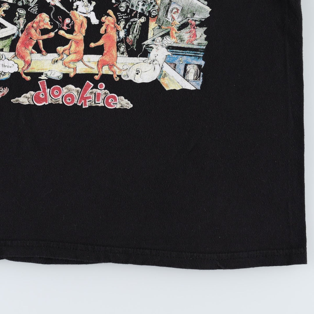 GREEN DAY Green Day Band T-shirt Band T Men's S size cotton black type Vintage Second Hand