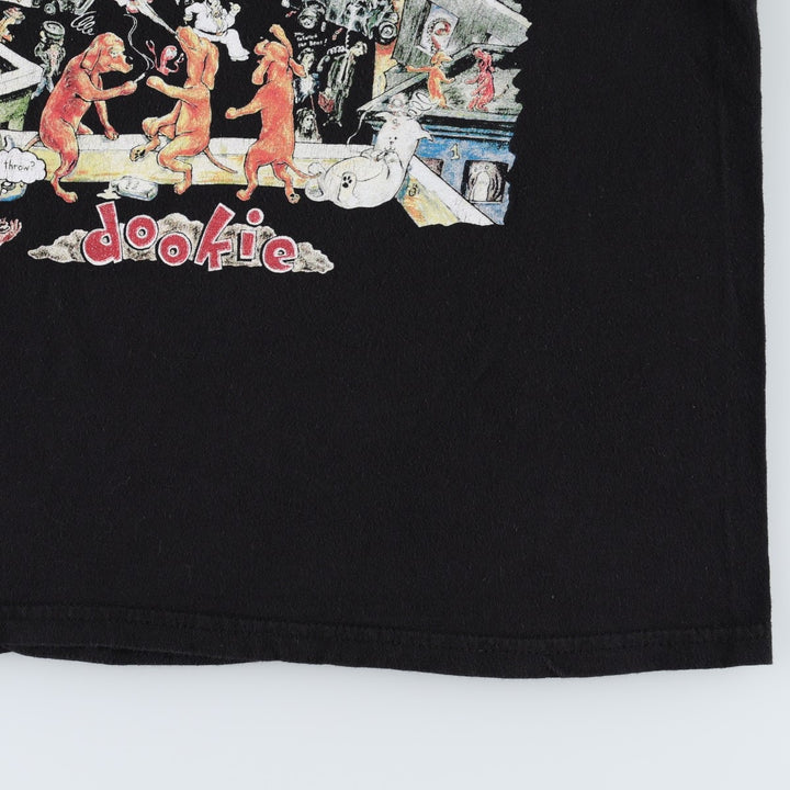 GREEN DAY Green Day Band T-shirt Band T Men's S size cotton black type Vintage Second Hand