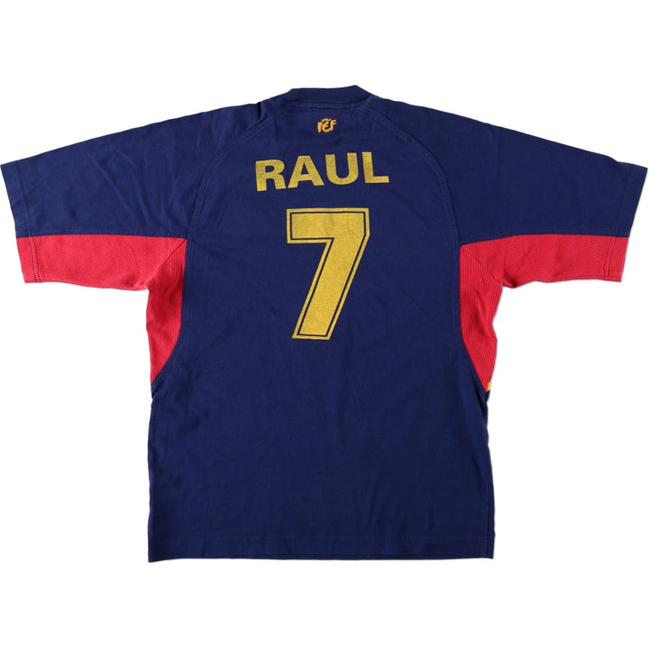Adidas Spain National Team Raul Gonzalez Soccer Jersey Game Shirt Men's Size S (Equivalent) Vintage cotton navy blue type Vintage Second Hand