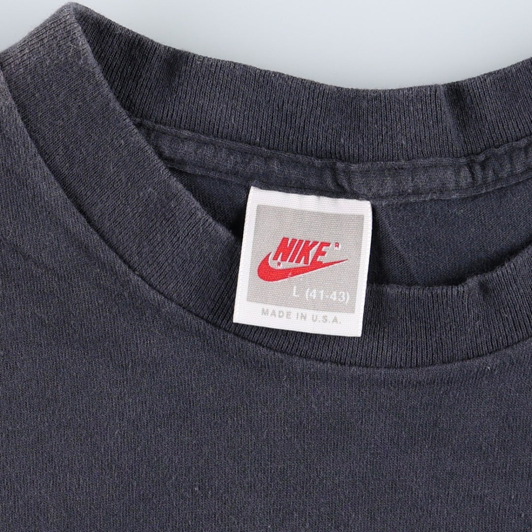 90'S Nike Bo Jackson sports t-shirt, silver tag, made in USA, men's size L equivalent, vintage. cotton navy blue type Vintage Second Hand