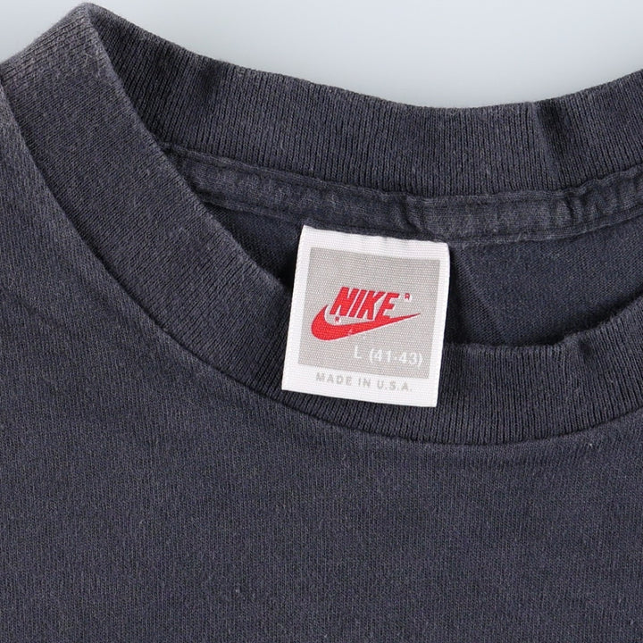90'S Nike Bo Jackson sports t-shirt, silver tag, made in USA, men's size L equivalent, vintage. cotton navy blue type Vintage Second Hand