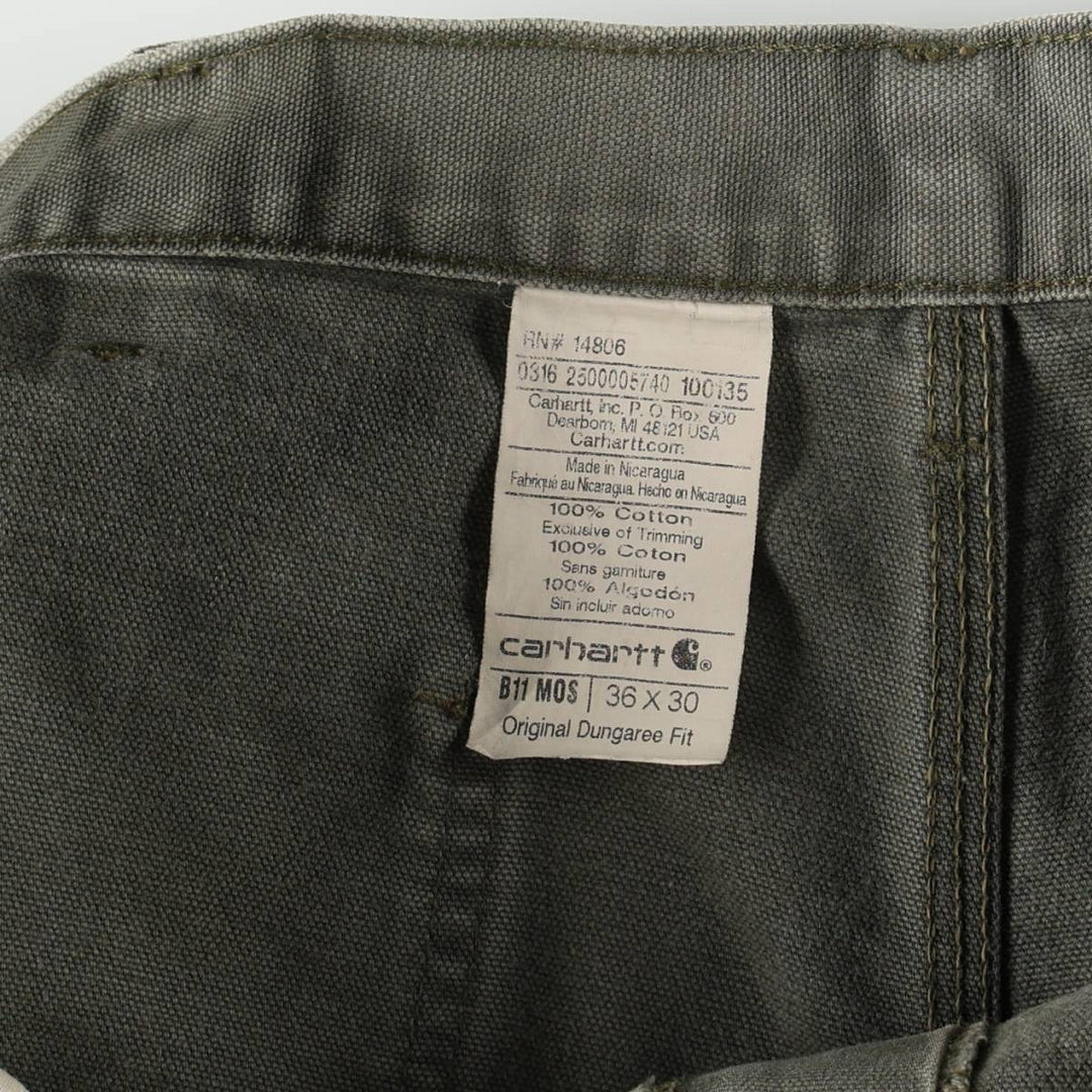 Carhartt Original Dungaree Fit Duck Painter Pants, Men's, W35 equivalent cotton Khaki type Vintage Second Hand