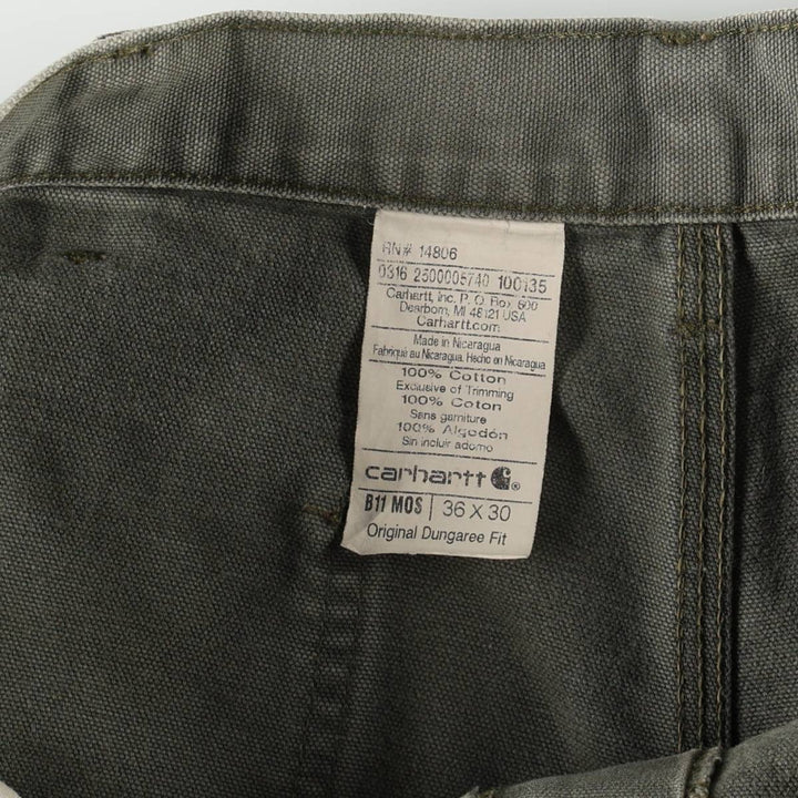 Carhartt Original Dungaree Fit Duck Painter Pants, Men's, W35 equivalent cotton Khaki type Vintage Second Hand