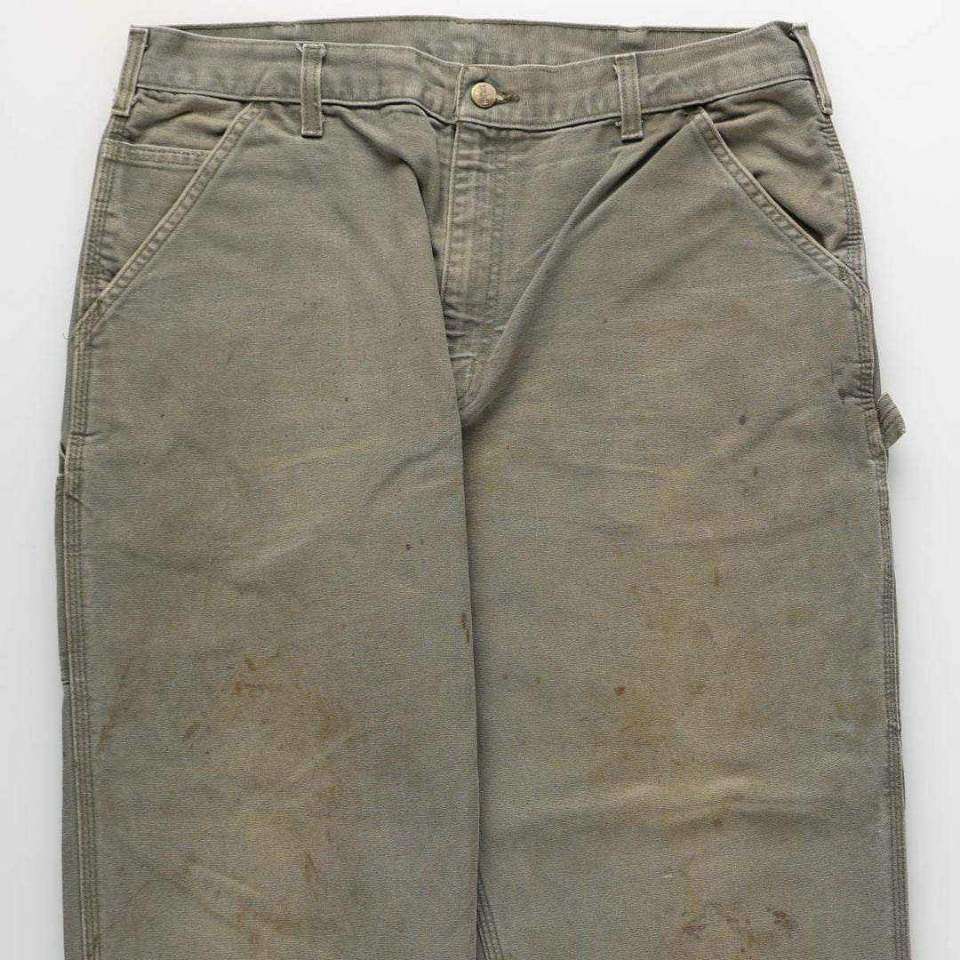 Carhartt Original Dungaree Fit Duck Painter Pants, Men's, W35 equivalent cotton Khaki type Vintage Second Hand