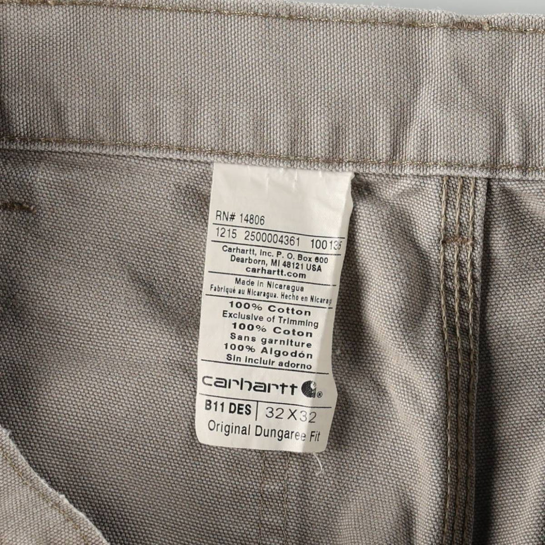 Carhartt Original Dungaree Fit Duck Painter Pants, Men's, W32 equivalent cotton gray type Vintage Second Hand