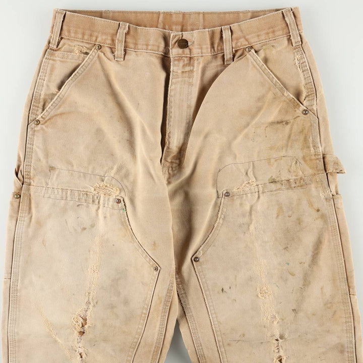 Carhartt Dungaree Fit Double Knee Duck Painter Pants Men's W33 equivalent cotton Beige type Vintage Second Hand