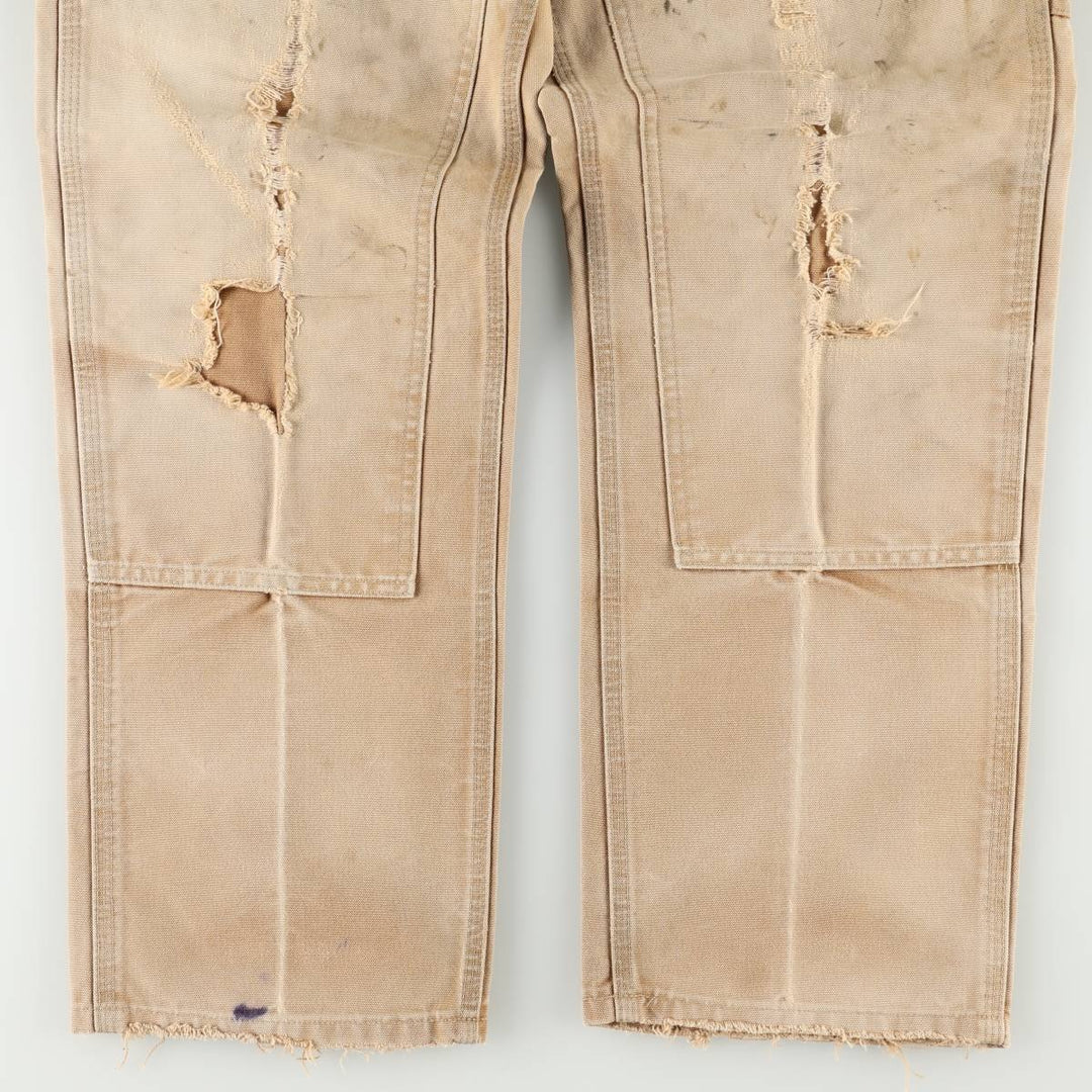 Carhartt Dungaree Fit Double Knee Duck Painter Pants Men's W33 equivalent cotton Beige type Vintage Second Hand