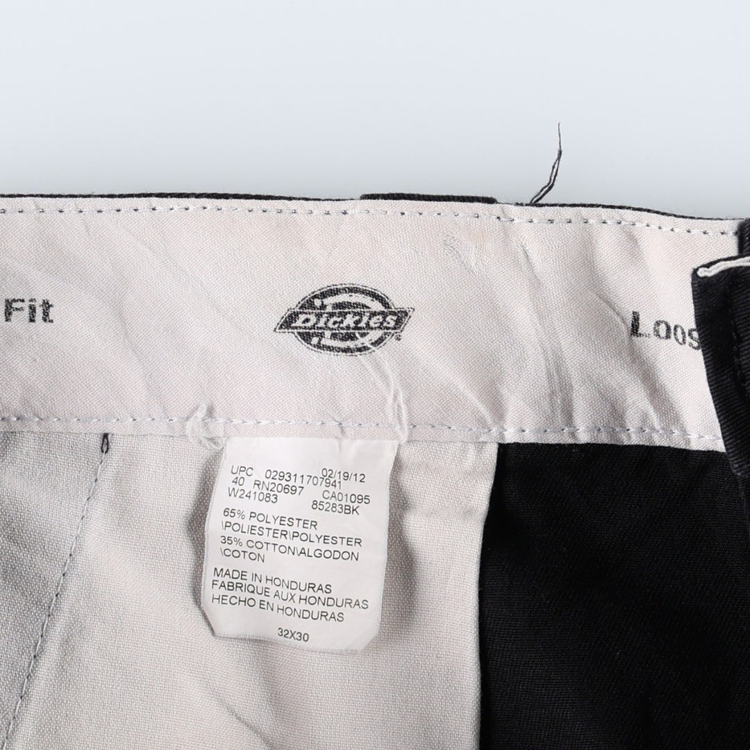 Dickies Loose Fit Work Pants, Men's, Size W32 polyester black type Vintage Second Hand