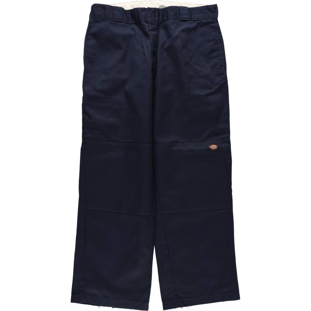 Dickies Loose Fit Double Knee Work Pants Men's W36 polyester navy blue type Vintage Second Hand