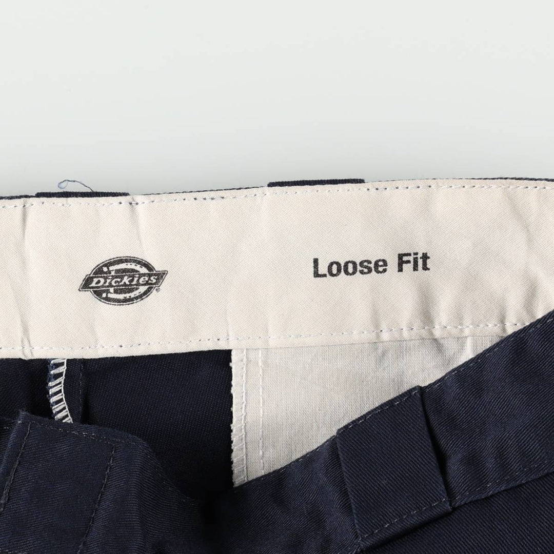Dickies Loose Fit Double Knee Work Pants Men's W36 polyester navy blue type Vintage Second Hand