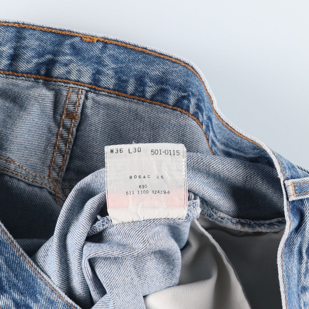 2000'S Levi's 501-0115 Straight Denim Pants, Made in USA, Men's Size W34 (approx.) cotton blue type Vintage Second Hand