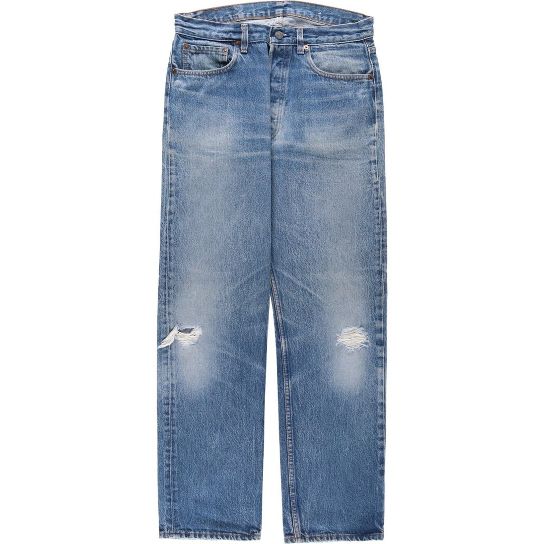 1980'S Levi's 501-0115 Straight Denim Pants, Men's Size W32 (approx.) unclear blue type Vintage Second Hand