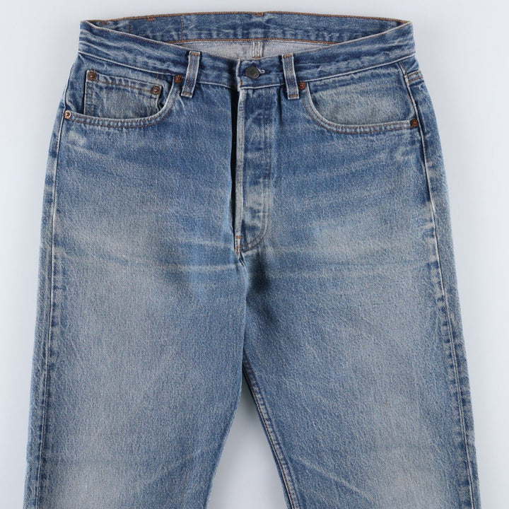 1980'S Levi's 501-0115 Straight Denim Pants, Men's Size W32 (approx.) unclear blue type Vintage Second Hand