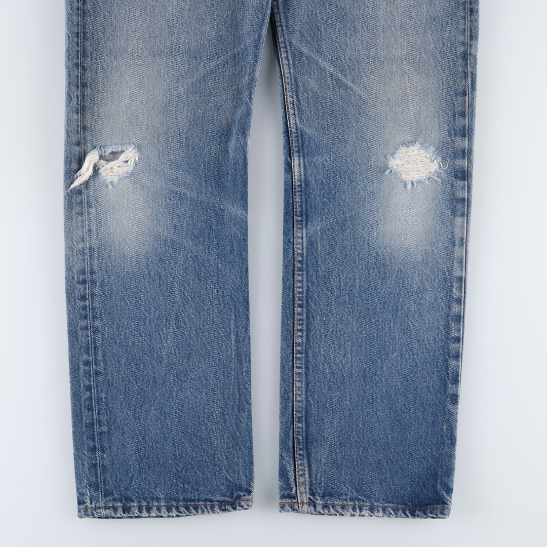 1980'S Levi's 501-0115 Straight Denim Pants, Men's Size W32 (approx.) unclear blue type Vintage Second Hand