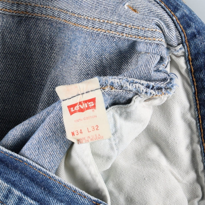 90'S Levi's 501-0115 Straight Denim Pants Made in USA Men's W33 Vintage cotton blue type Vintage Second Hand