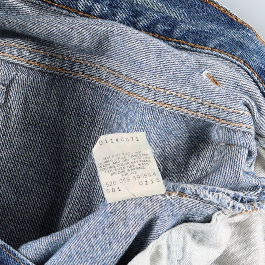 90'S Levi's 501-0115 Straight Denim Pants Made in USA Men's W33 Vintage cotton blue type Vintage Second Hand