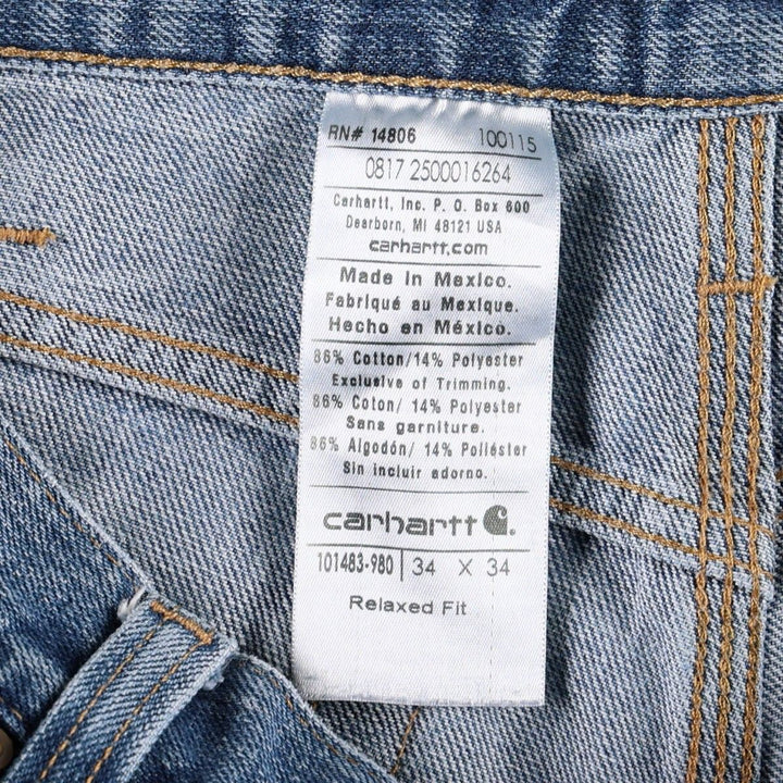 Carhartt Relaxed Fit Straight Denim Pants, Men's, Size 35 cotton blue type Vintage Second Hand