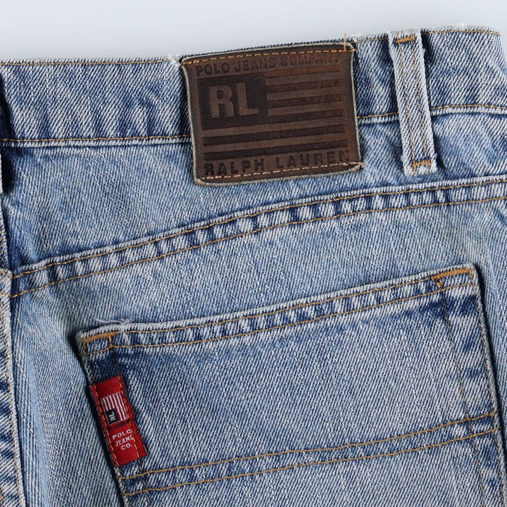 Ralph Lauren POLO JEANS COMPANY straight denim pants for men, W34 equivalent cotton Blue type light blue Vintage Second Hand