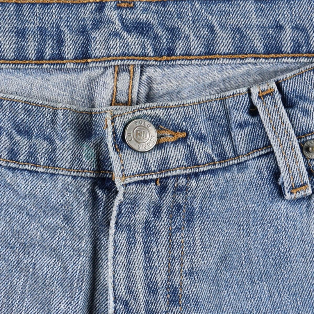 Ralph Lauren POLO JEANS COMPANY straight denim pants for men, W34 equivalent cotton Blue type light blue Vintage Second Hand