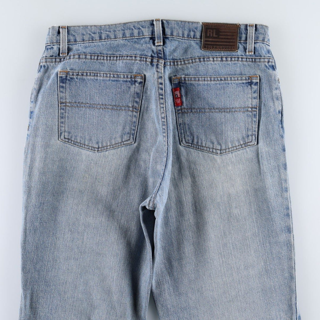 Ralph Lauren POLO JEANS COMPANY straight denim pants for men, W34 equivalent cotton Blue type light blue Vintage Second Hand