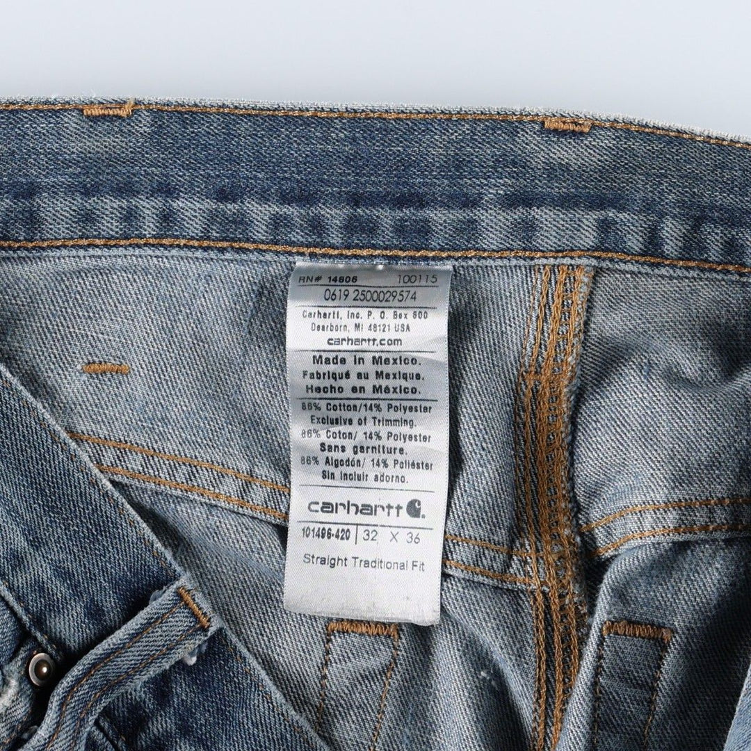 Carhartt Straight Traditional Fit Straight Denim Pants, Men's W33 (approx.) cotton blue type Vintage Second Hand