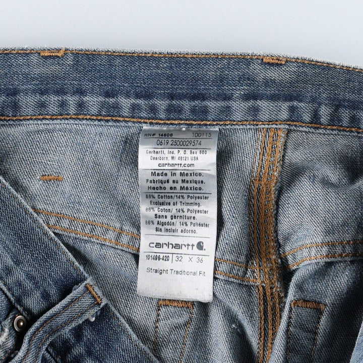 Carhartt Straight Traditional Fit Straight Denim Pants, Men's W33 (approx.) cotton blue type Vintage Second Hand