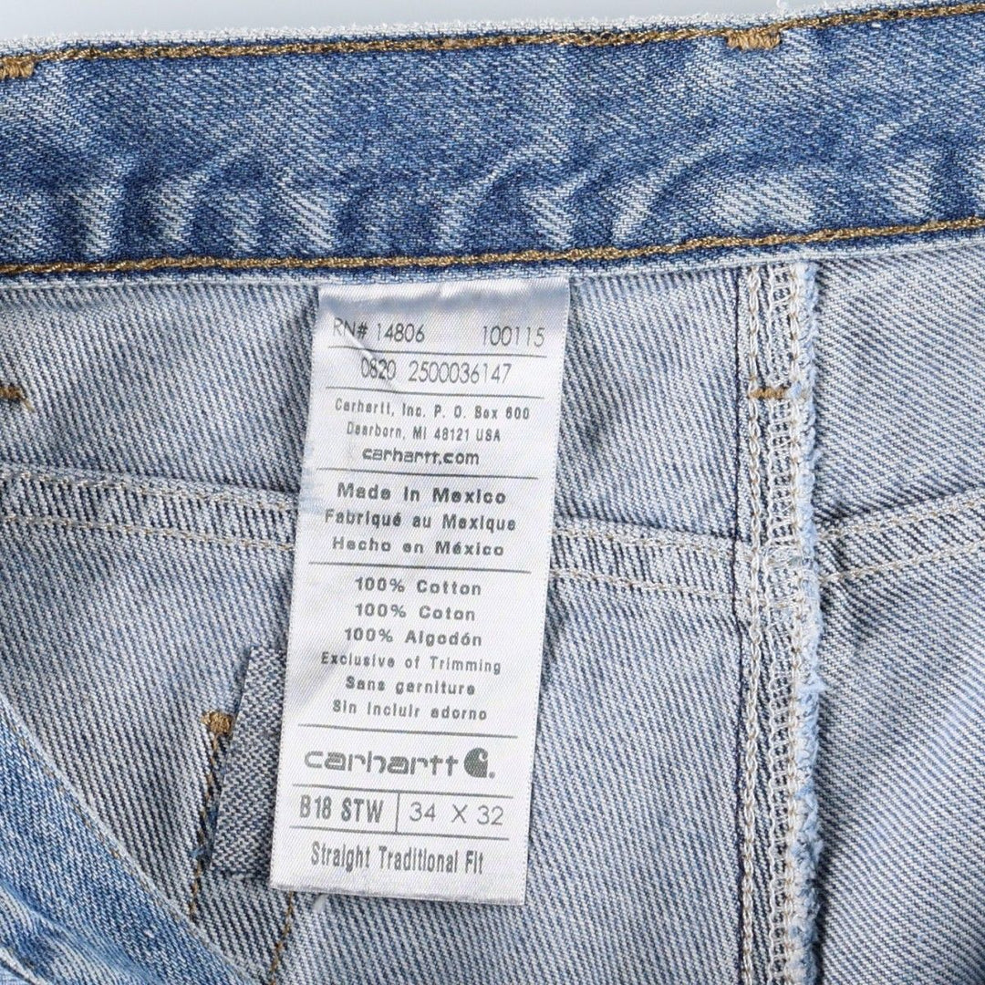 Carhartt Straight Traditional Fit Tapered Denim Pants, Men's Size W34 (approx.) cotton blue type Vintage Second Hand