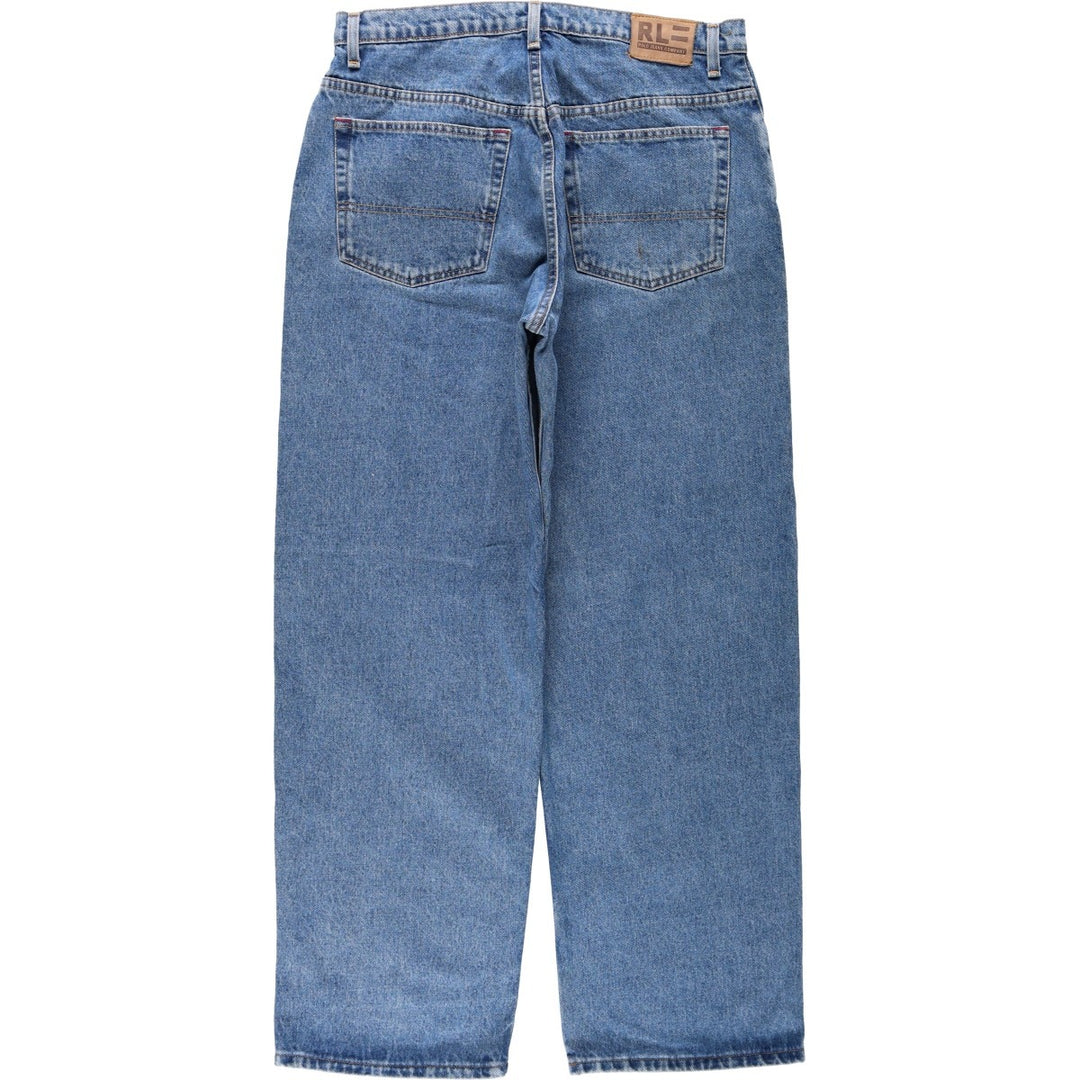 Ralph Lauren POLO JEANS COMPANY Straight Denim Pants, Men's W35 (approx.) cotton Blue type light blue Vintage Second Hand