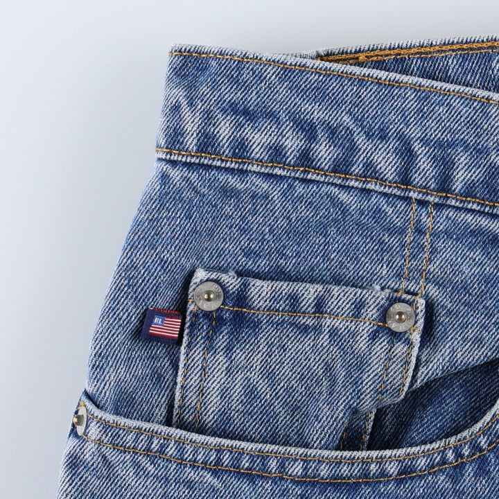 Ralph Lauren POLO JEANS COMPANY Straight Denim Pants, Men's W35 (approx.) cotton Blue type light blue Vintage Second Hand
