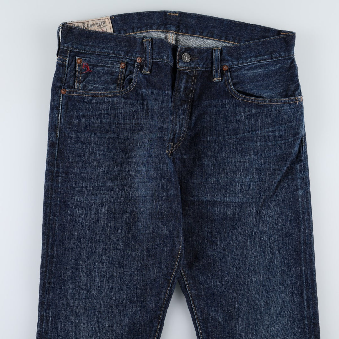 Ralph Lauren POLO RALPH LAUREN straight denim pants for men, W36 equivalent cotton navy blue type Vintage Second Hand