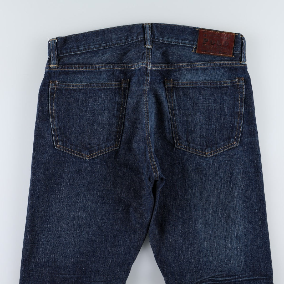Ralph Lauren POLO RALPH LAUREN straight denim pants for men, W36 equivalent cotton navy blue type Vintage Second Hand