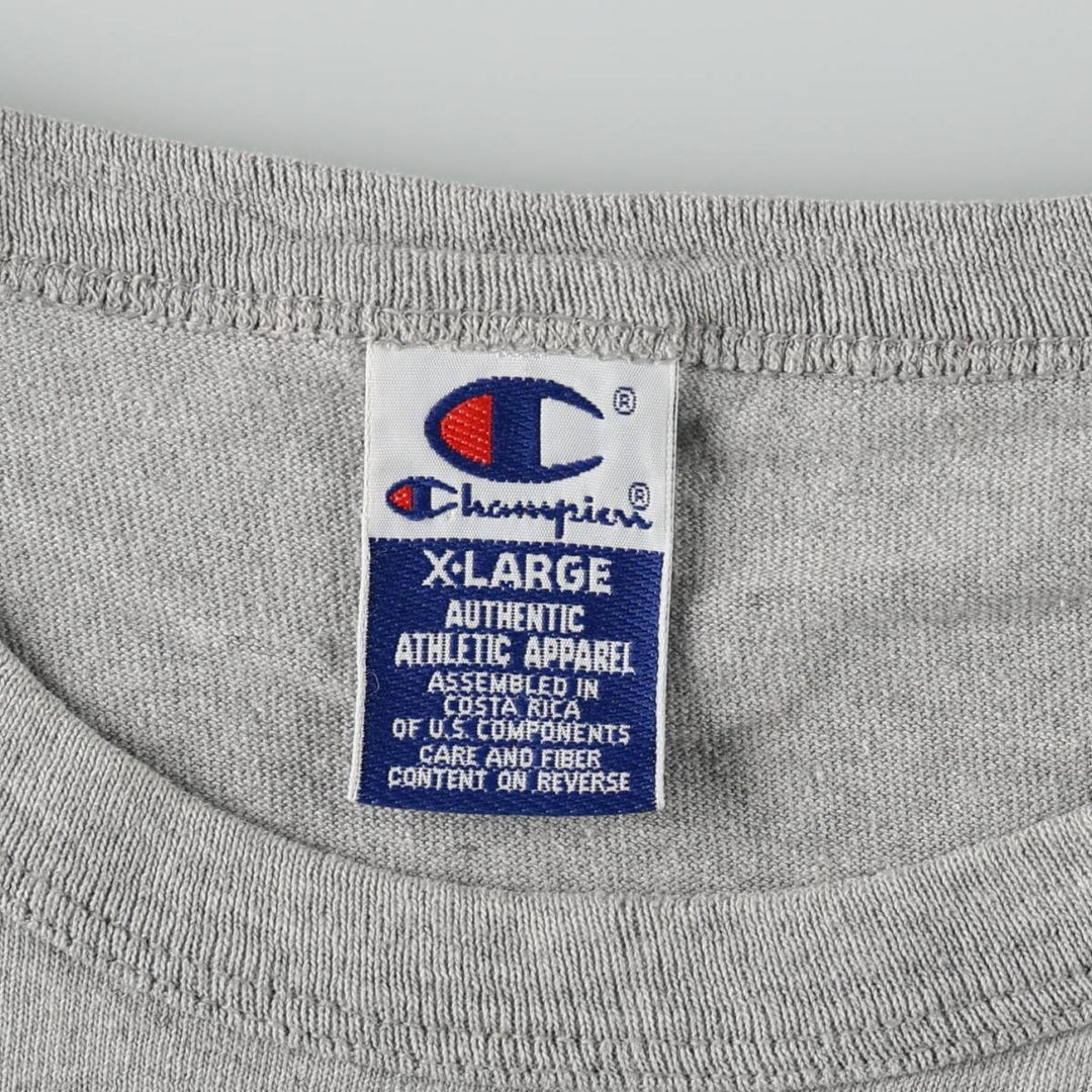 90'S Champion College T-shirt, Men's XL equivalent, Vintage cotton gray type Vintage Second Hand