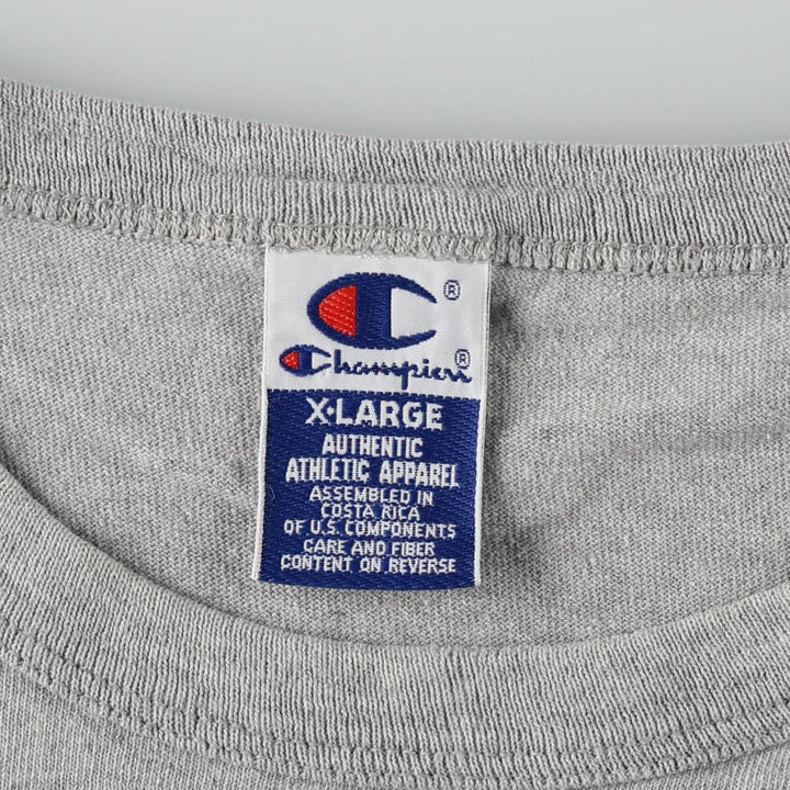 90'S Champion College T-shirt, Men's XL equivalent, Vintage cotton gray type Vintage Second Hand