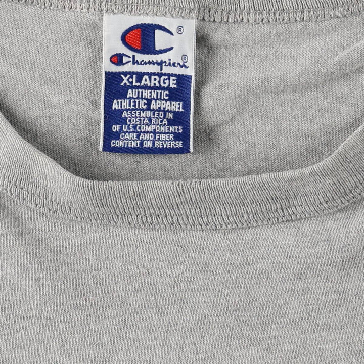 90'S Champion College T-shirt, Men's XL equivalent, Vintage cotton gray type Vintage Second Hand