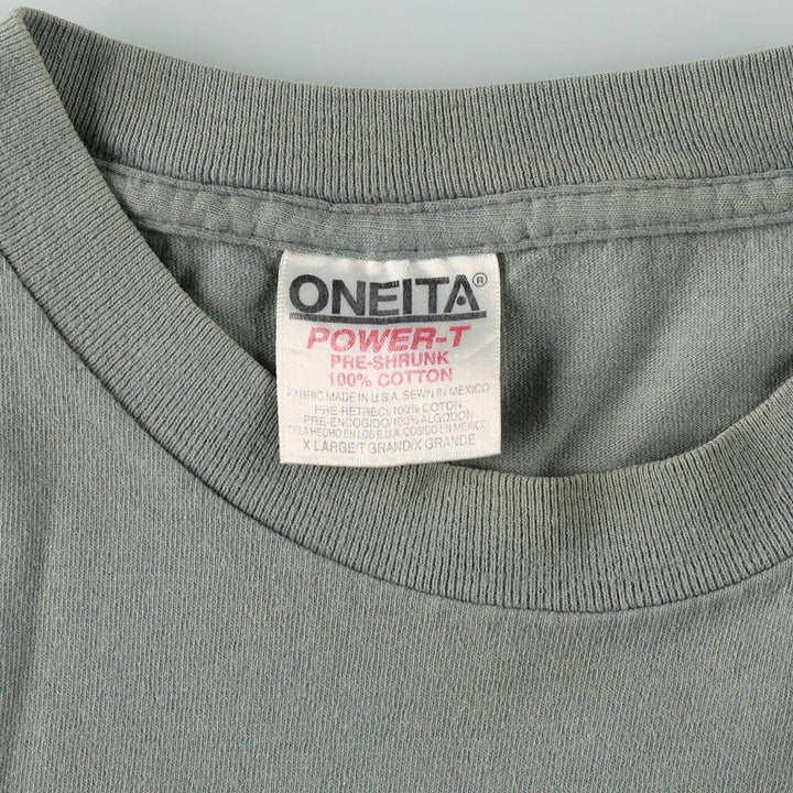 90'S ONEITA Souvenir T-shirt, Men's XL equivalent, Vintage cotton Khaki type sage green Vintage Second Hand