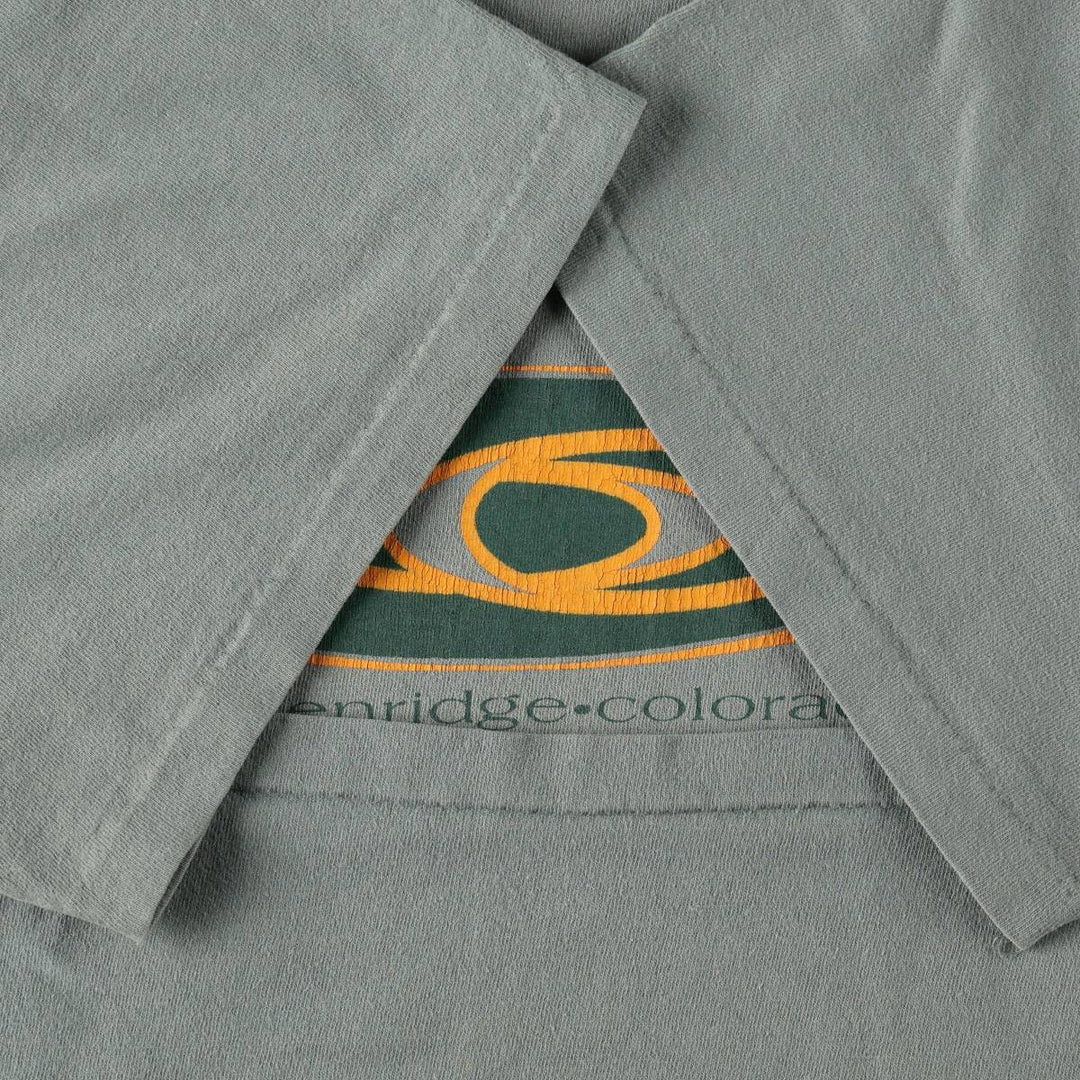 90'S ONEITA Souvenir T-shirt, Men's XL equivalent, Vintage cotton Khaki type sage green Vintage Second Hand