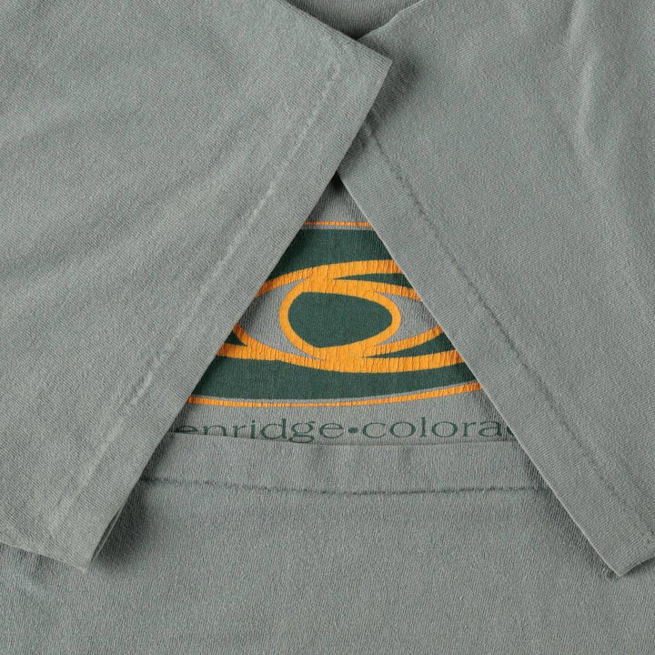 90'S ONEITA Souvenir T-shirt, Men's XL equivalent, Vintage cotton Khaki type sage green Vintage Second Hand