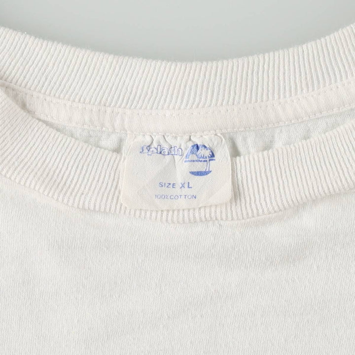80'S Splash Triple Print College T-Shirt, Men's XL (approx.), Vintage cotton white type Vintage Second Hand
