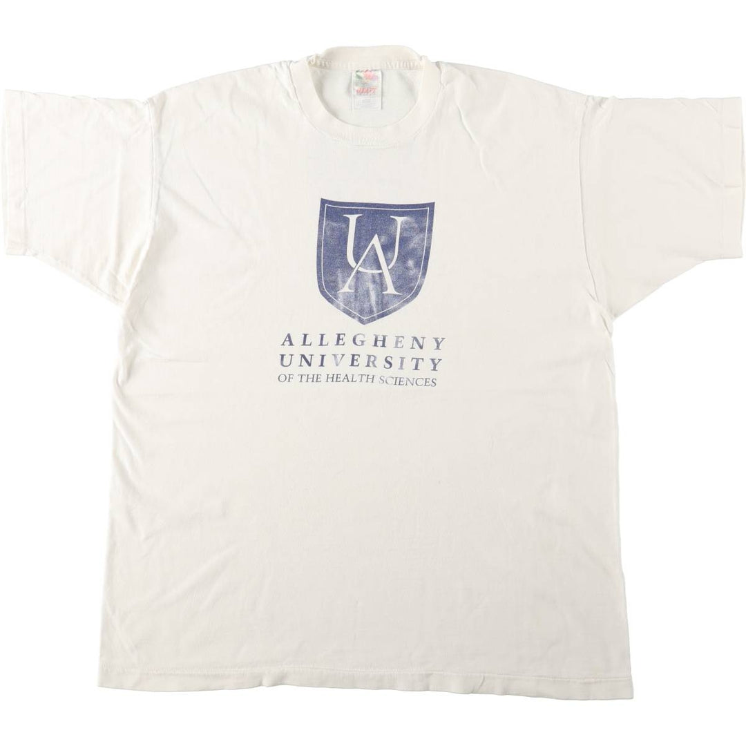 90'S Fruit of the Loom College T-shirt, Made in USA, Men's XL, Vintage unclear white type Vintage Second Hand