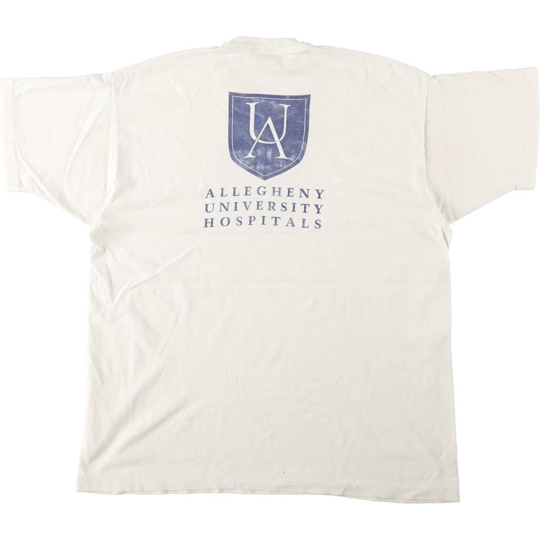 90'S Fruit of the Loom College T-shirt, Made in USA, Men's XL, Vintage unclear white type Vintage Second Hand