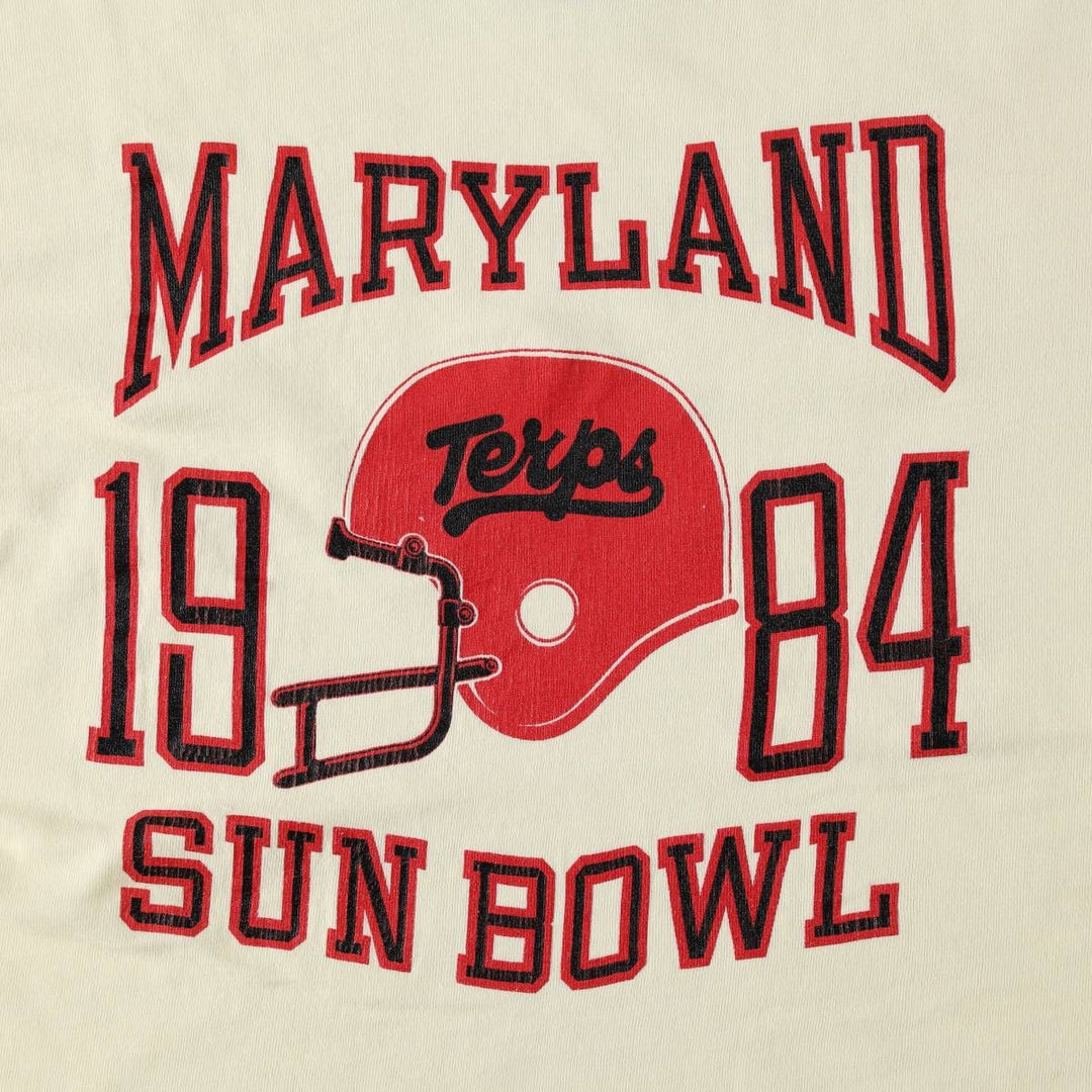 80'S College T-shirt, Men's Size S (equivalent), Vintage unclear unbleached Vintage Second Hand