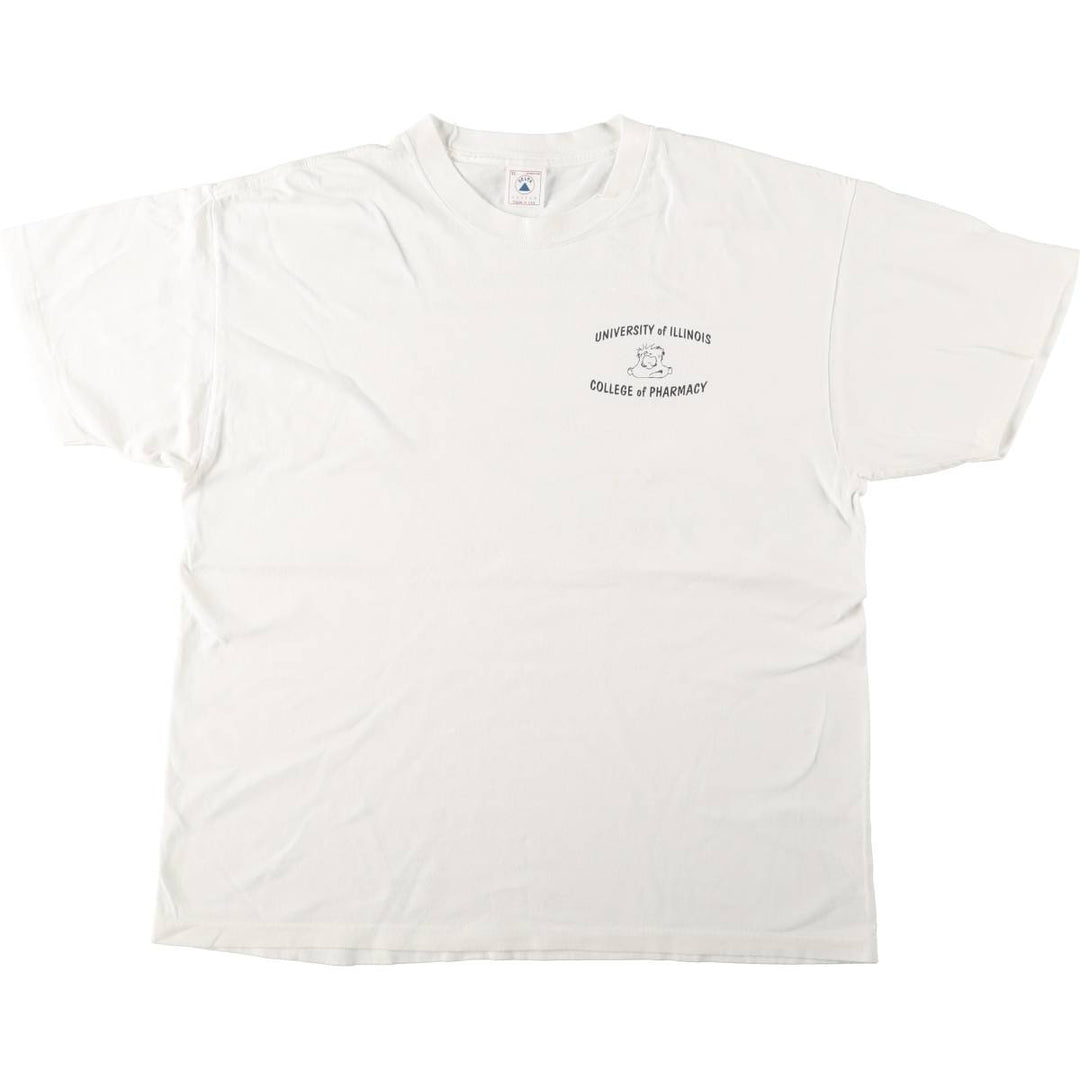 90'S Delta Print College T-Shirt, Made in USA, Men's XL (approx.), Vintage cotton white type Vintage Second Hand