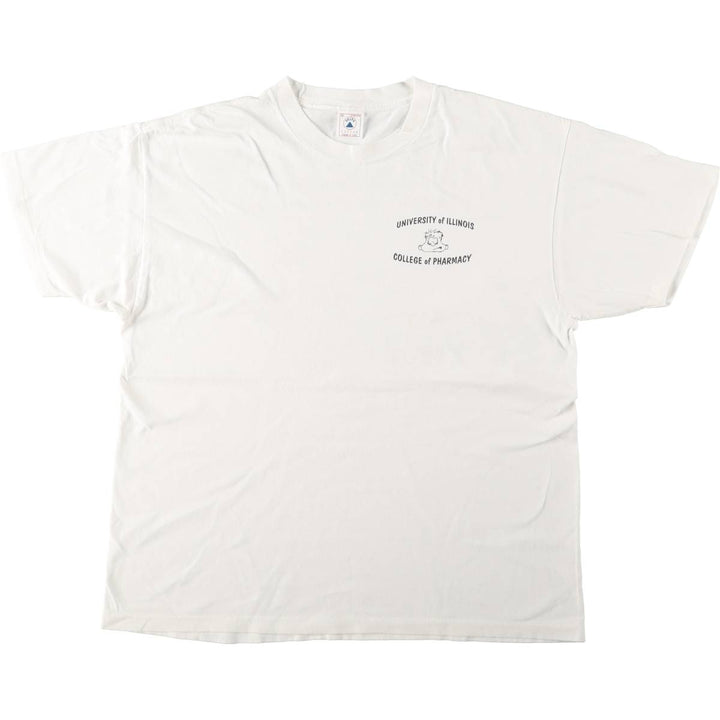 90'S Delta Print College T-Shirt, Made in USA, Men's XL (approx.), Vintage cotton white type Vintage Second Hand