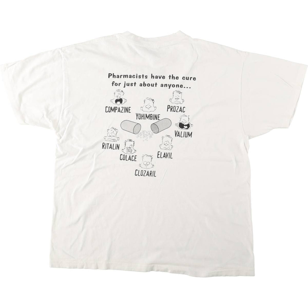 90'S Delta Print College T-Shirt, Made in USA, Men's XL (approx.), Vintage cotton white type Vintage Second Hand