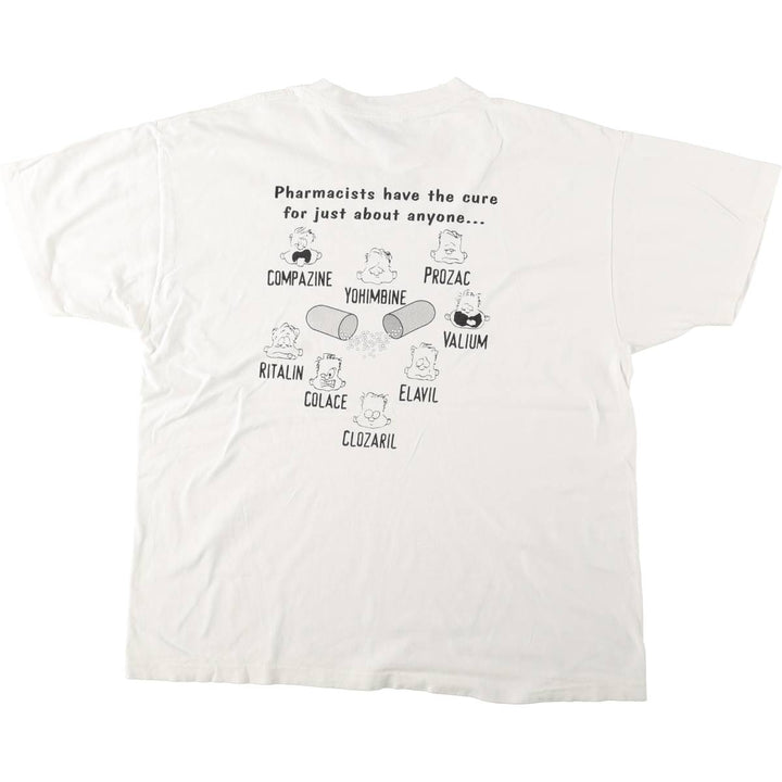 90'S Delta Print College T-Shirt, Made in USA, Men's XL (approx.), Vintage cotton white type Vintage Second Hand