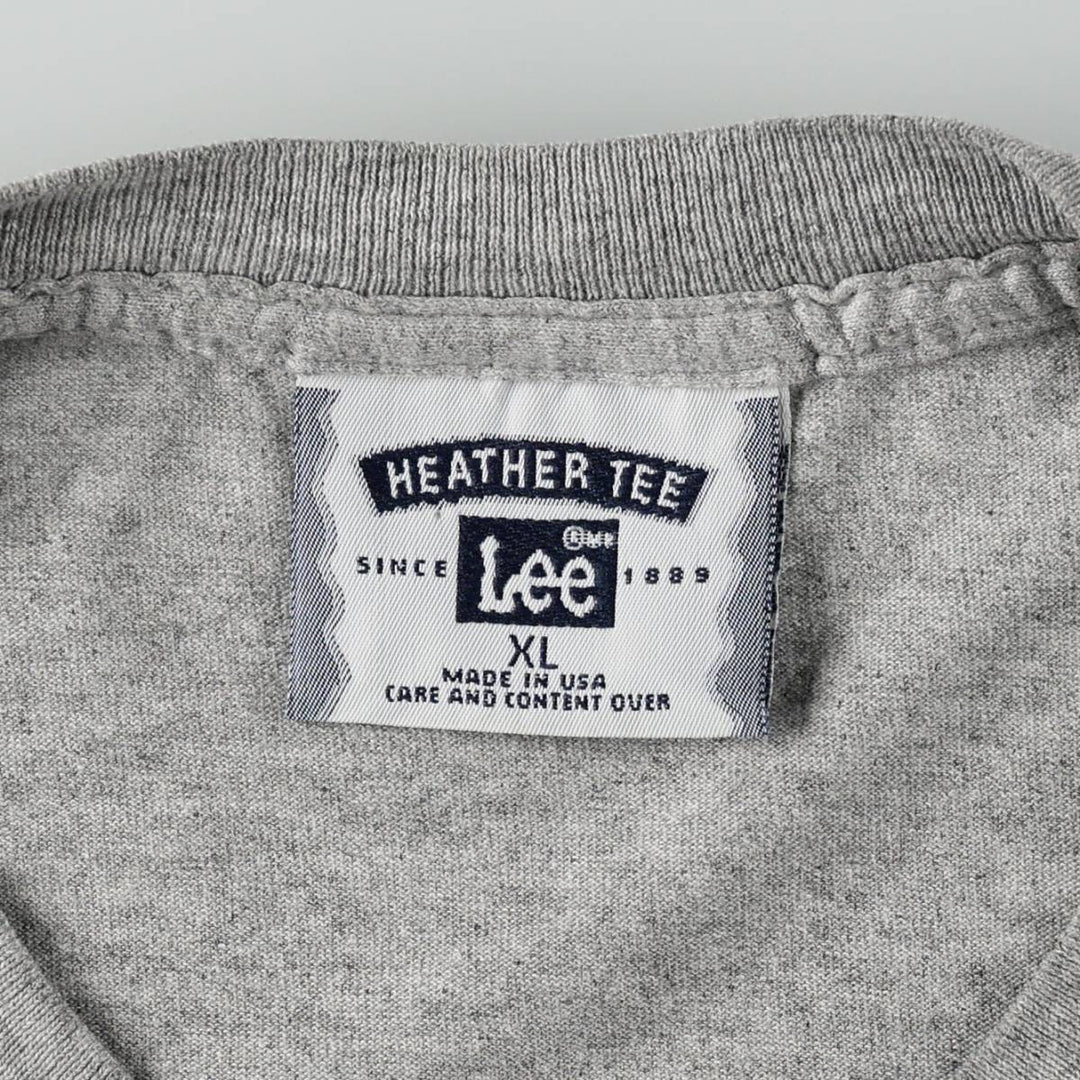 90'S Lee Print T-Shirt, Made in USA, Men's XL equivalent, Vintage cotton gray type Vintage Second Hand